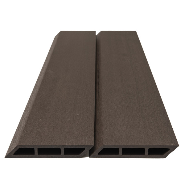 Deck WPC Περίφραξη σκούρο καφέ - Λεία πλάγια